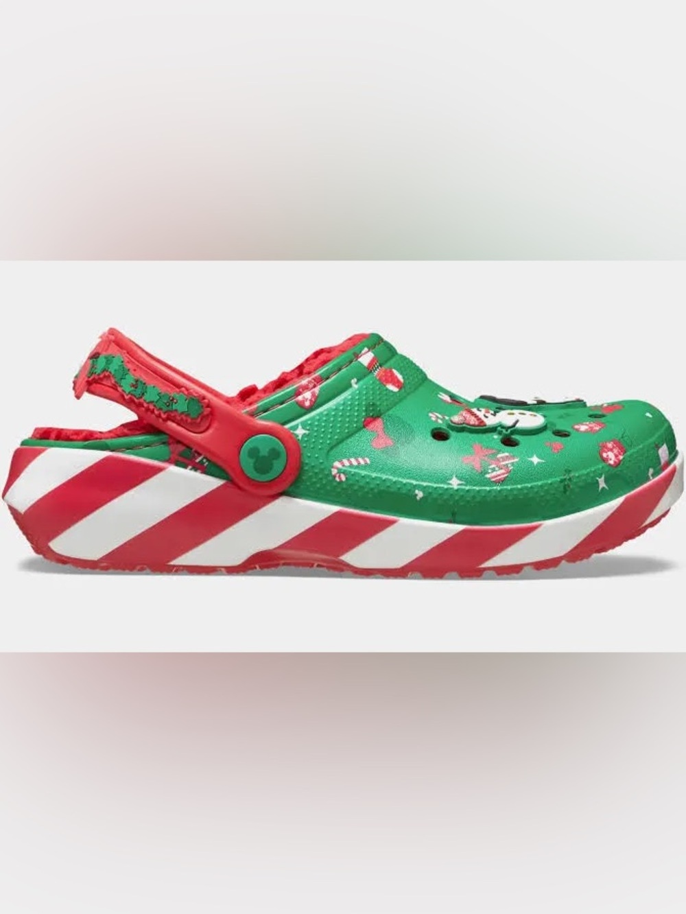 CROCS Kids Disney Holiday Christmas Fur Lined Clogs Youth J2 - Picture 3 of 6